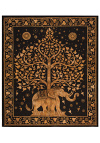 Elephant & Tree Cotton Throw / Bedcover / Wallhanging/ Tapestry 210 x 245cm