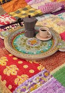 Vintage Parat Bowl Tray, Turquoise