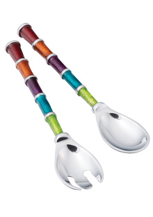 Multicolour Aluminium Salad Servers