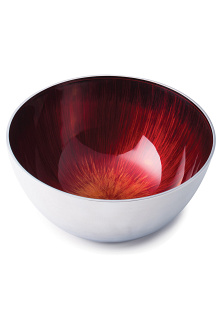 Large Aluminium Salad Bowl with Red Enamel