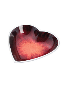 Recycled Aluminium Red Heart Dish