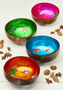 Coconut Bowl, Lotus Flower