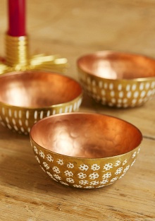 Hammered Bowl Brass Plated