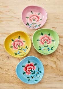 Chrysanthemum Hand Painted Trinket Dish