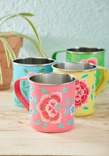 Chrysanthemum Hand Painted Enamel Mug