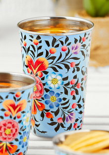 Ketaki Hand Painted Large Enamel Tumbler