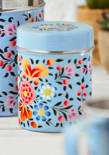 Ketaki Hand Painted Enamel Small Tea Canister