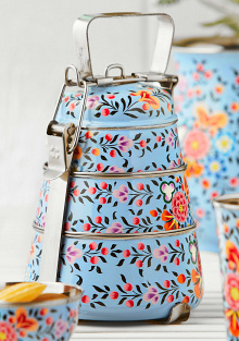 Ketaki Hand Painted Enamel 3-Tier Tiffin