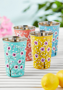 Karo Hand Painted Enamel Tumbler
