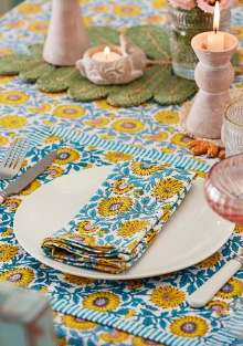 Block Print Napkin - Sunflower
