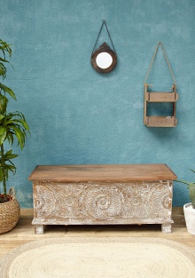 Hand painted wooden chest