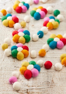 Felt Rainbow Flower Garland