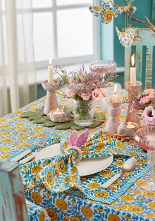Block Print Tablecloth - Sunflower