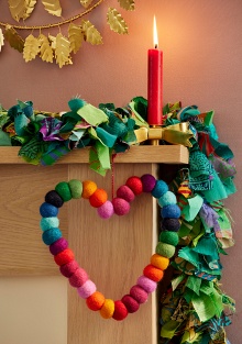 Chunky Rainbow Heart Wreath